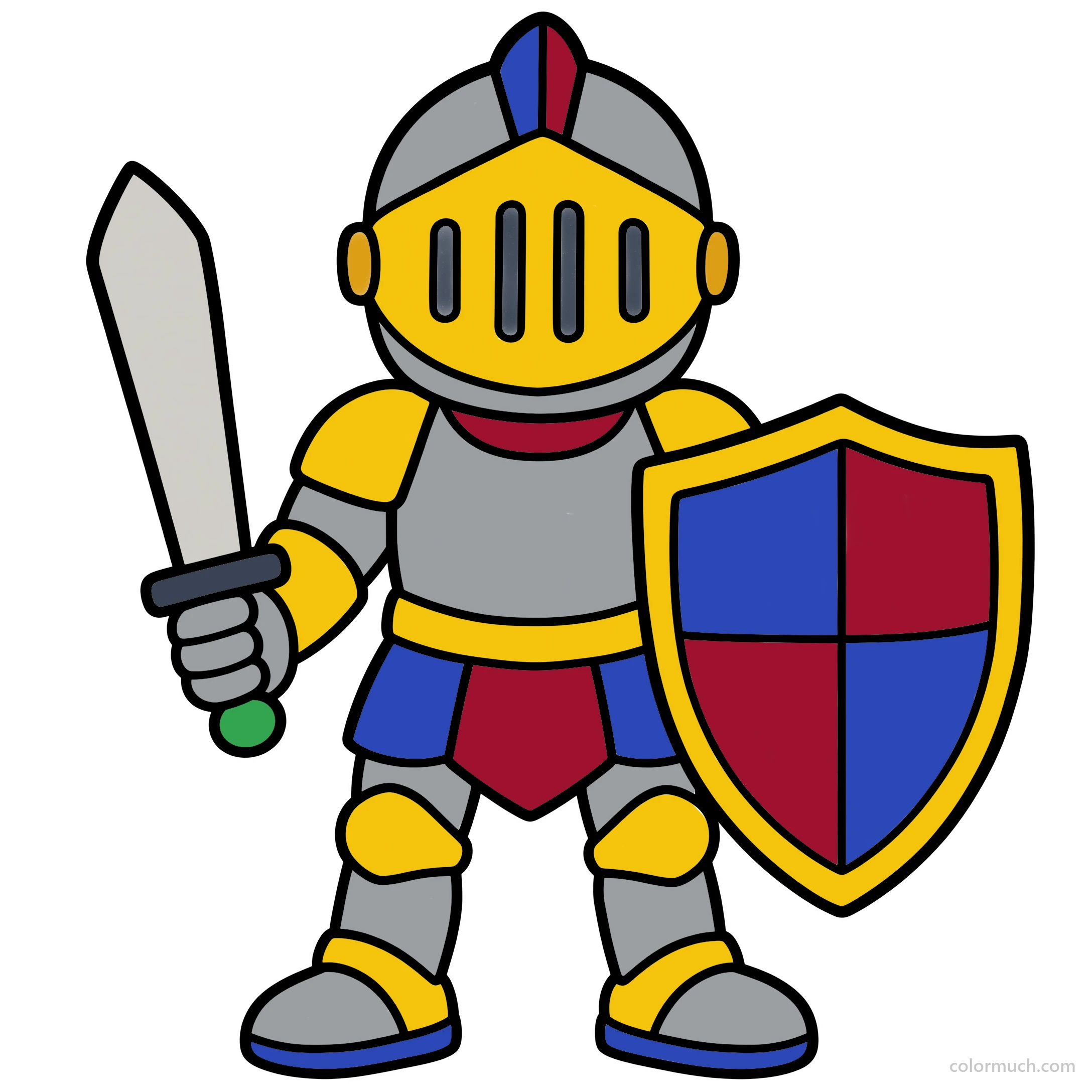Knight's Armor and Shield, colored by @vercelmike