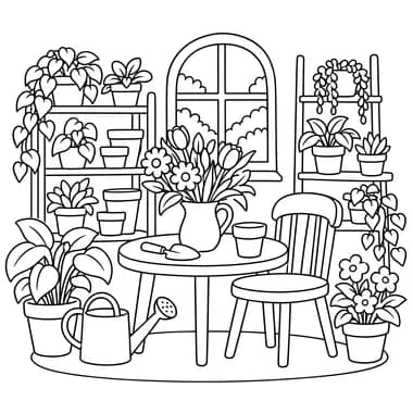 Cozy Indoor Garden Workspace