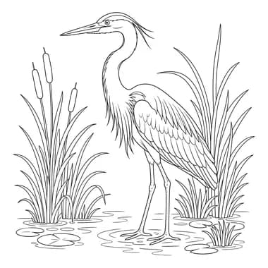 Heron in the Marsh