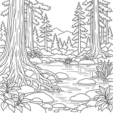 Cedar Woodland by the Pool