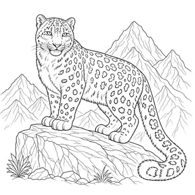 Snow Leopard on Alpine Peak