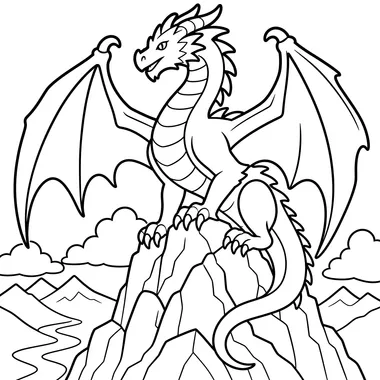 Dragon on a Rocky Cliff