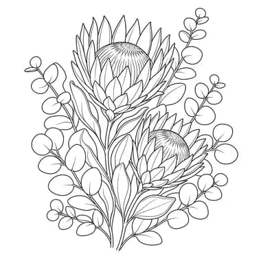 Protea and Eucalyptus Arrangement