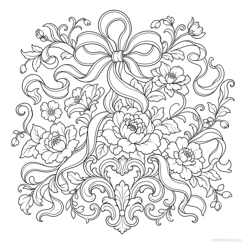 Rococo Ribbons and Flowers