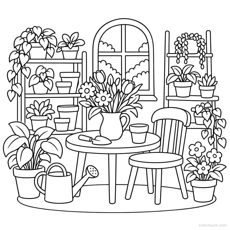 Cozy Indoor Garden Workspace