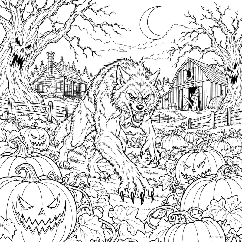 Werewolf in the Pumpkin Patch