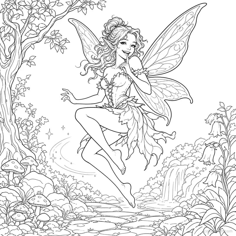 Mischievous Fairy in the Forest Glen