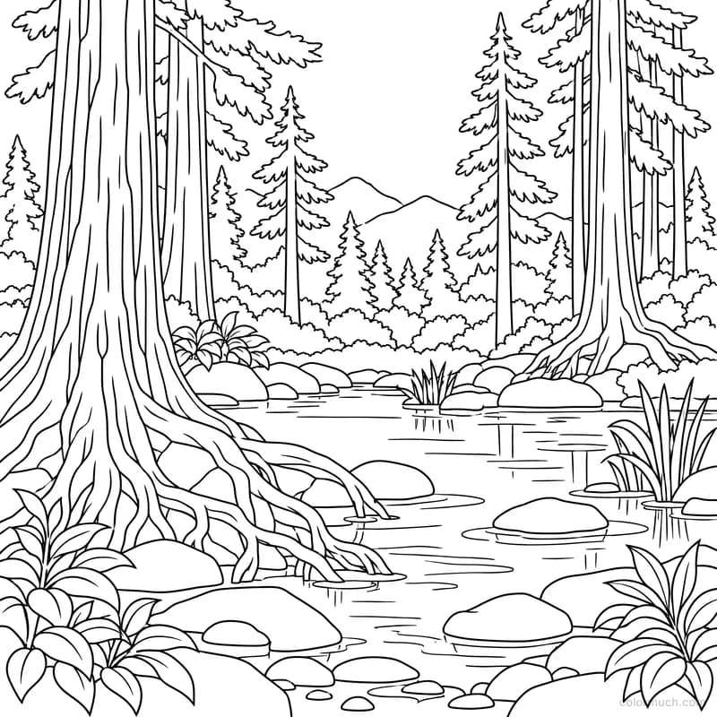 Cedar Woodland by the Pool