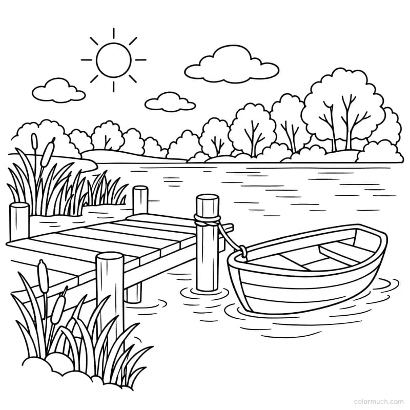 Rowboat on a Calm Lake